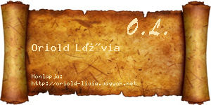 Oriold Lívia névjegykártya