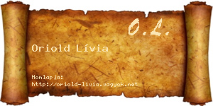 Oriold Lívia névjegykártya